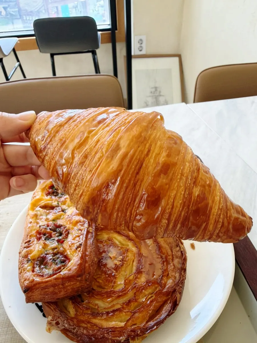 Cross-section of a crisp Stack Croissant