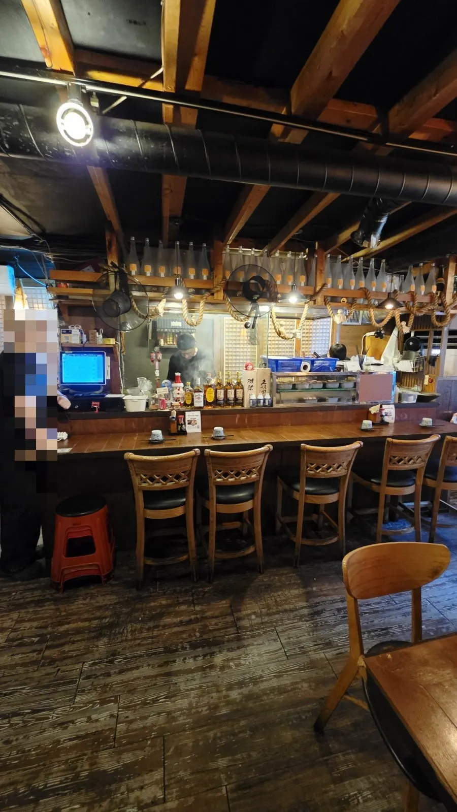Huto interior busy with weekday guests