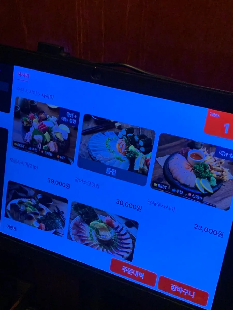 Sashimi menu page at Ito