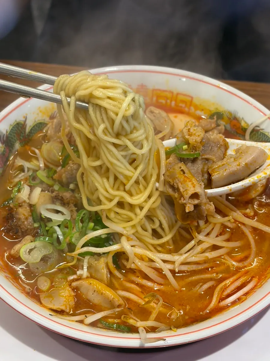 牛肠拉面的牛肠和面条