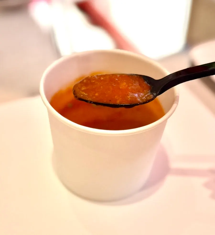 The tomato soup ordered as a side