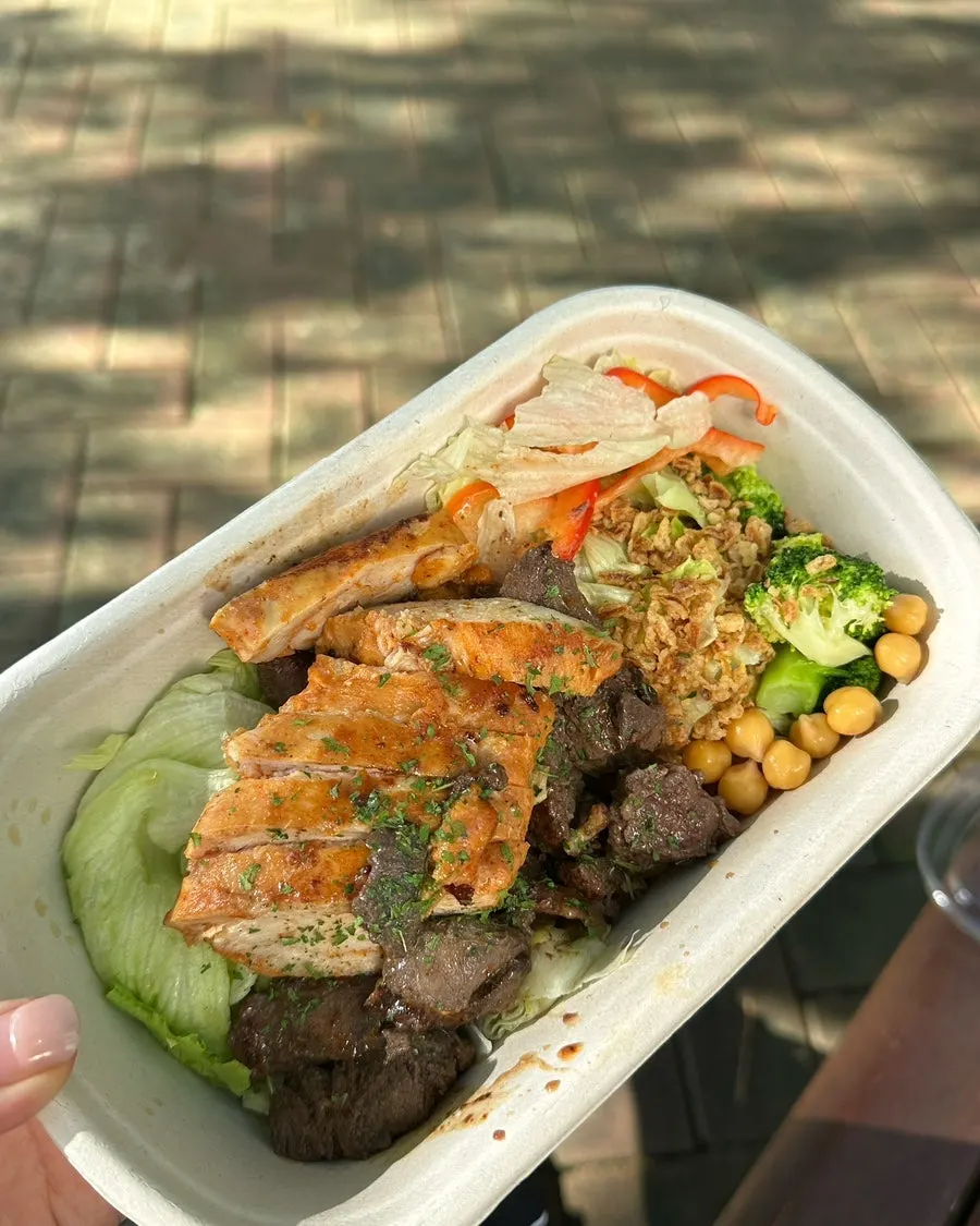 Beef light protein box in natural light
