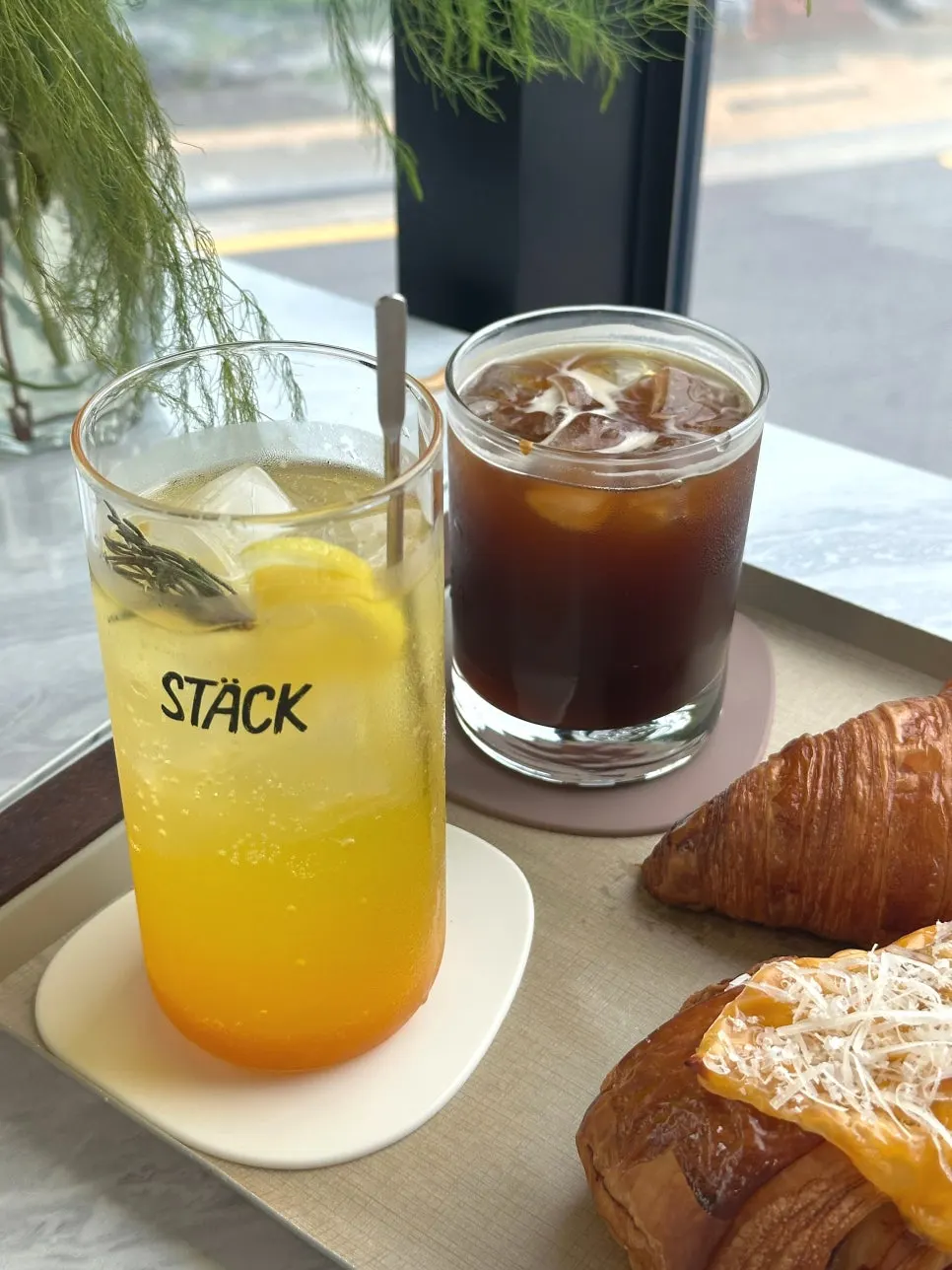 Plate of bread ordered at Stack Bakery