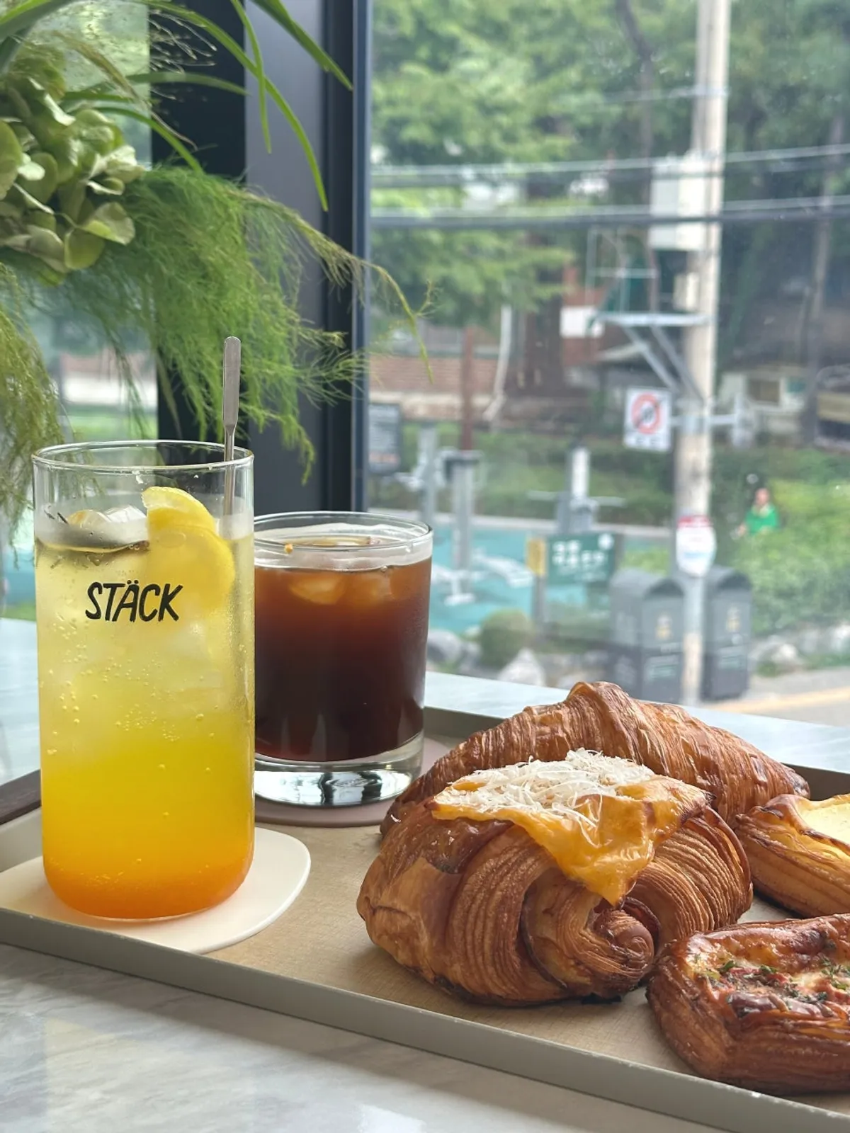 Tray of four pastries picked at Stack Bakery