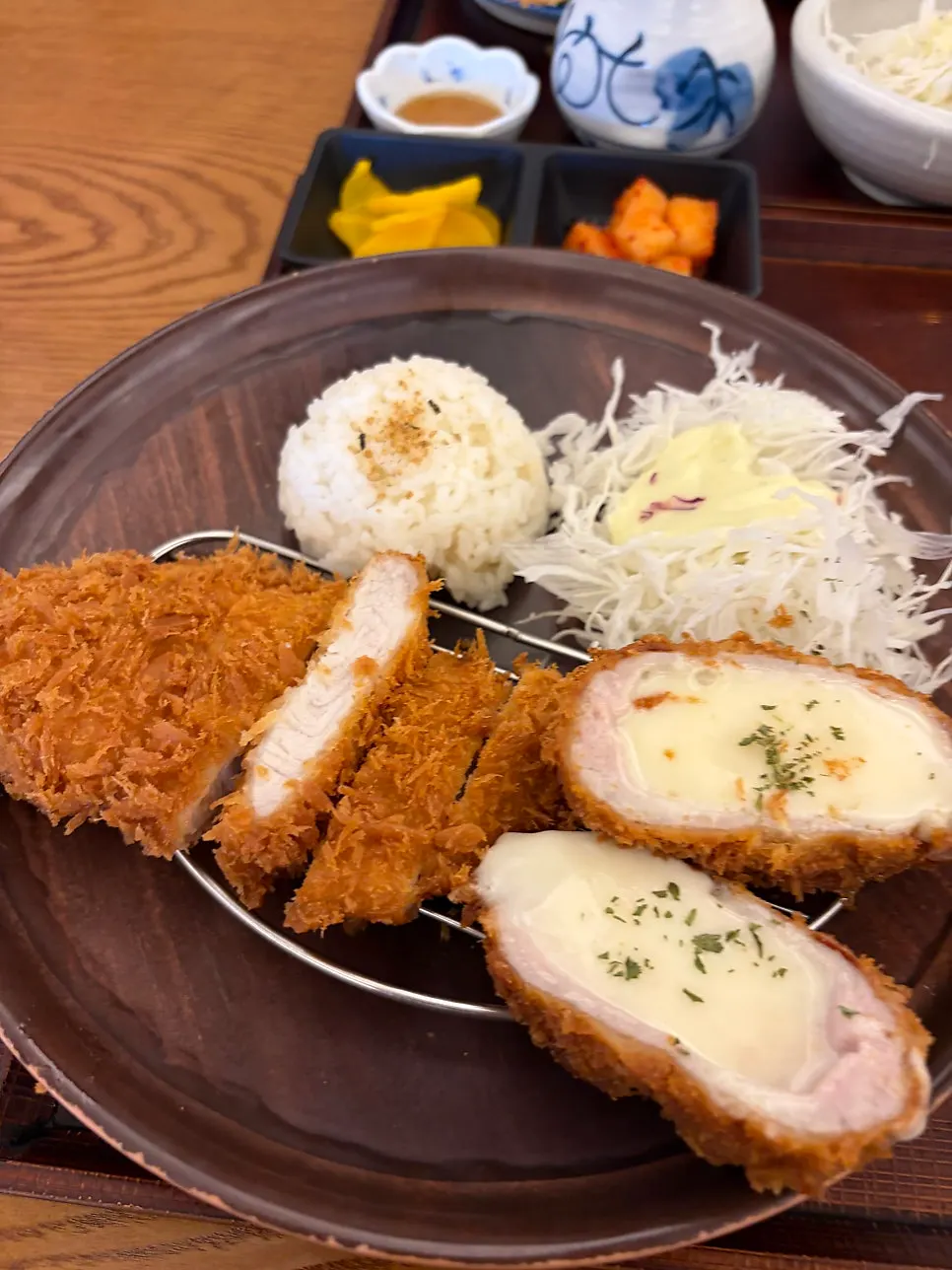 모듬카츠 정식과 온우동
