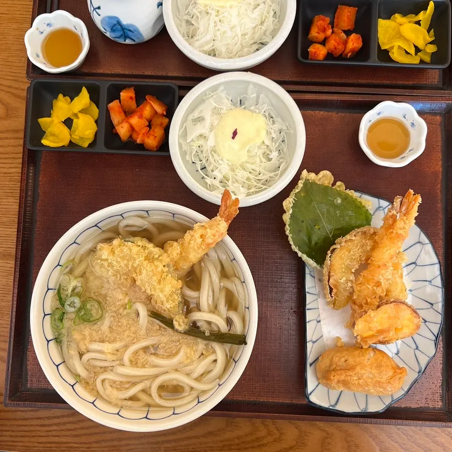 Imagen del bukkake udon de fideo casero