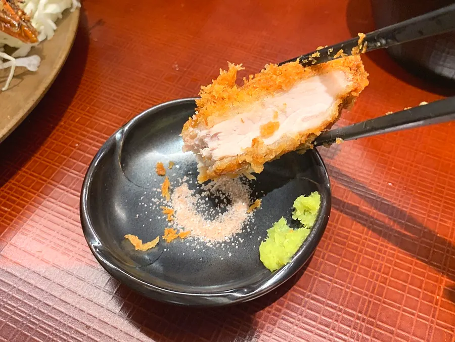 Tonkatsu dipped in salt