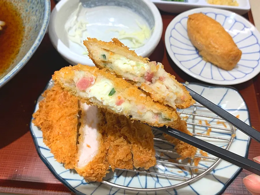 Negi cream cheese croquette ordered as a side dish