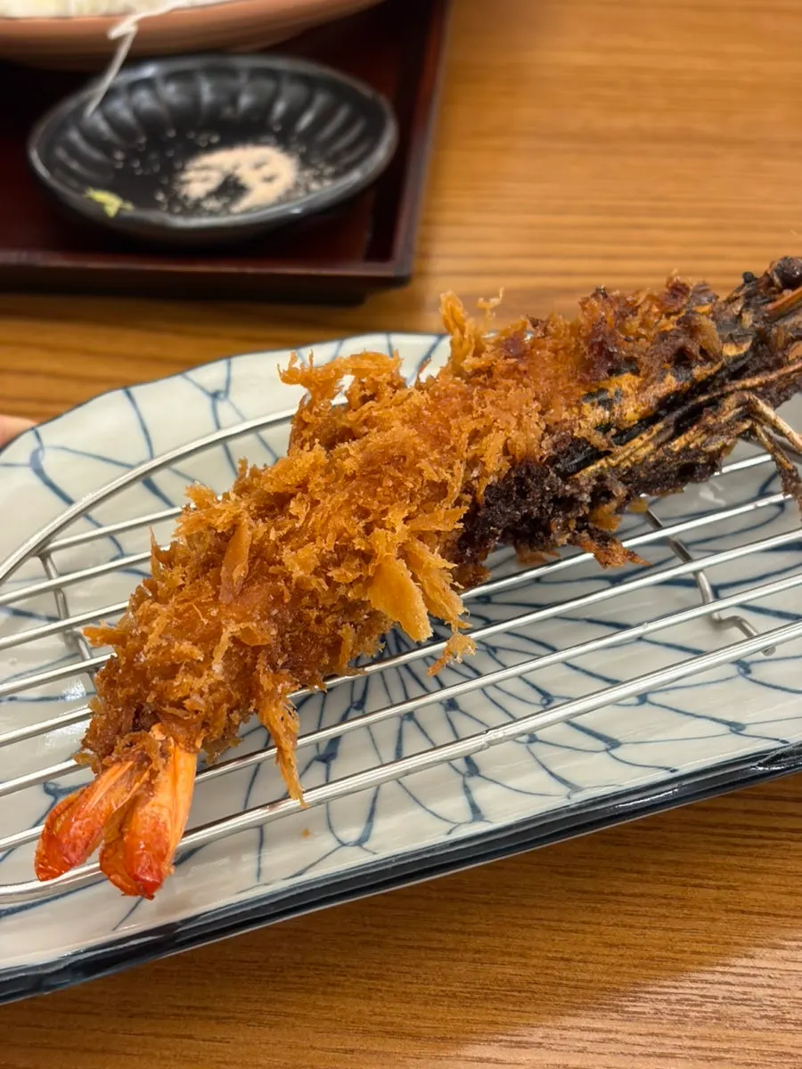Thick fresh sirloin tonkatsu and king shrimp katsu