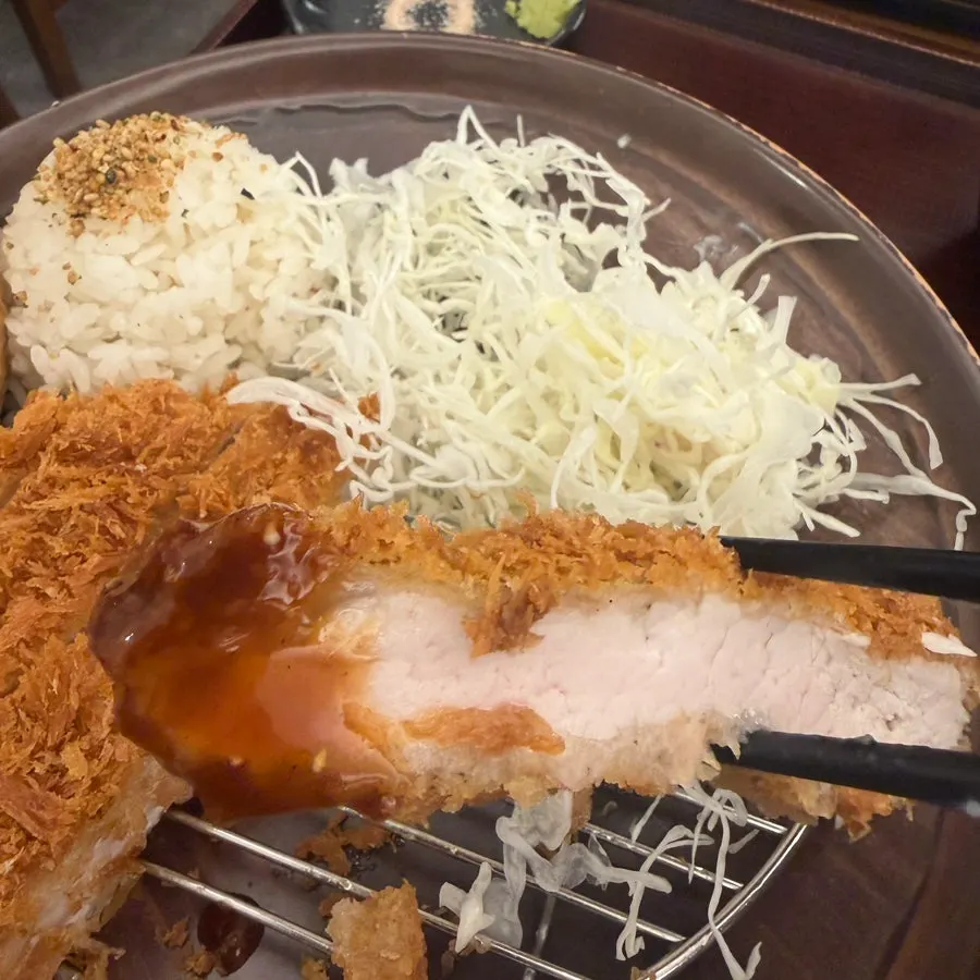 Golden, crispy-fried tonkatsu