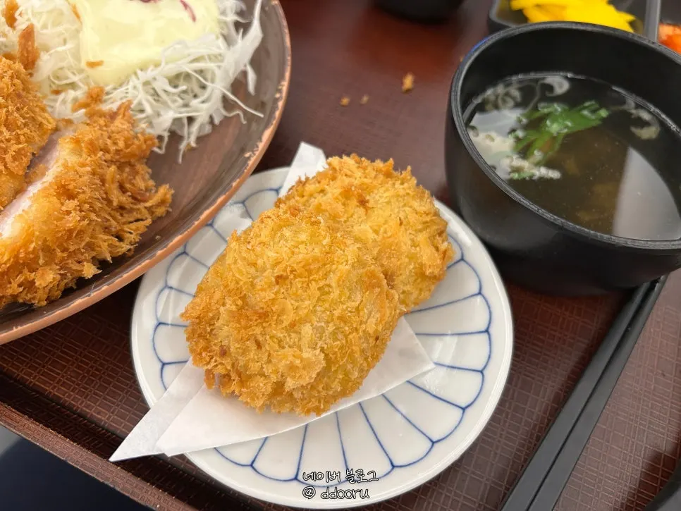 King shrimp cutlet served with the mixed platter