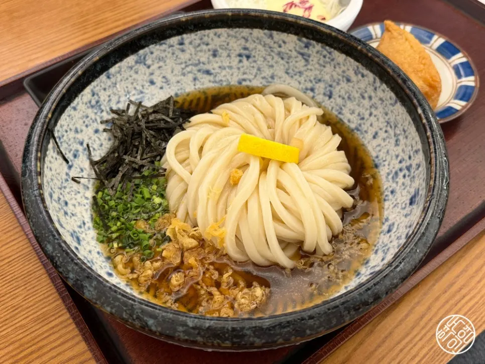 Bowl of udon noodles with the broth served separately