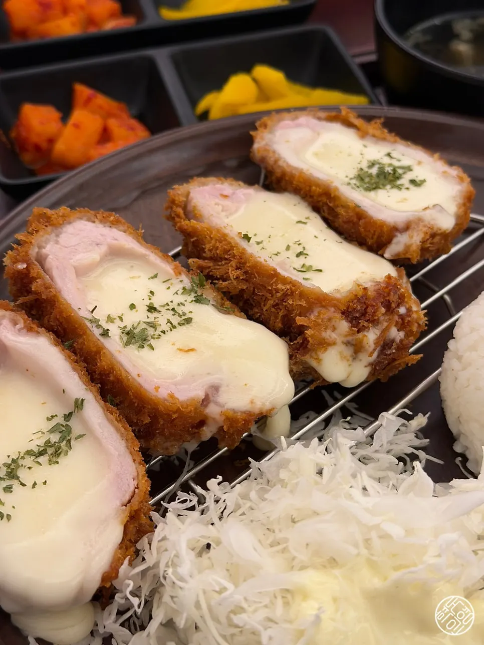 Solo katsu meal near Konkuk University with cheese katsu and extra katsu, Kosi Konkuk University Branch