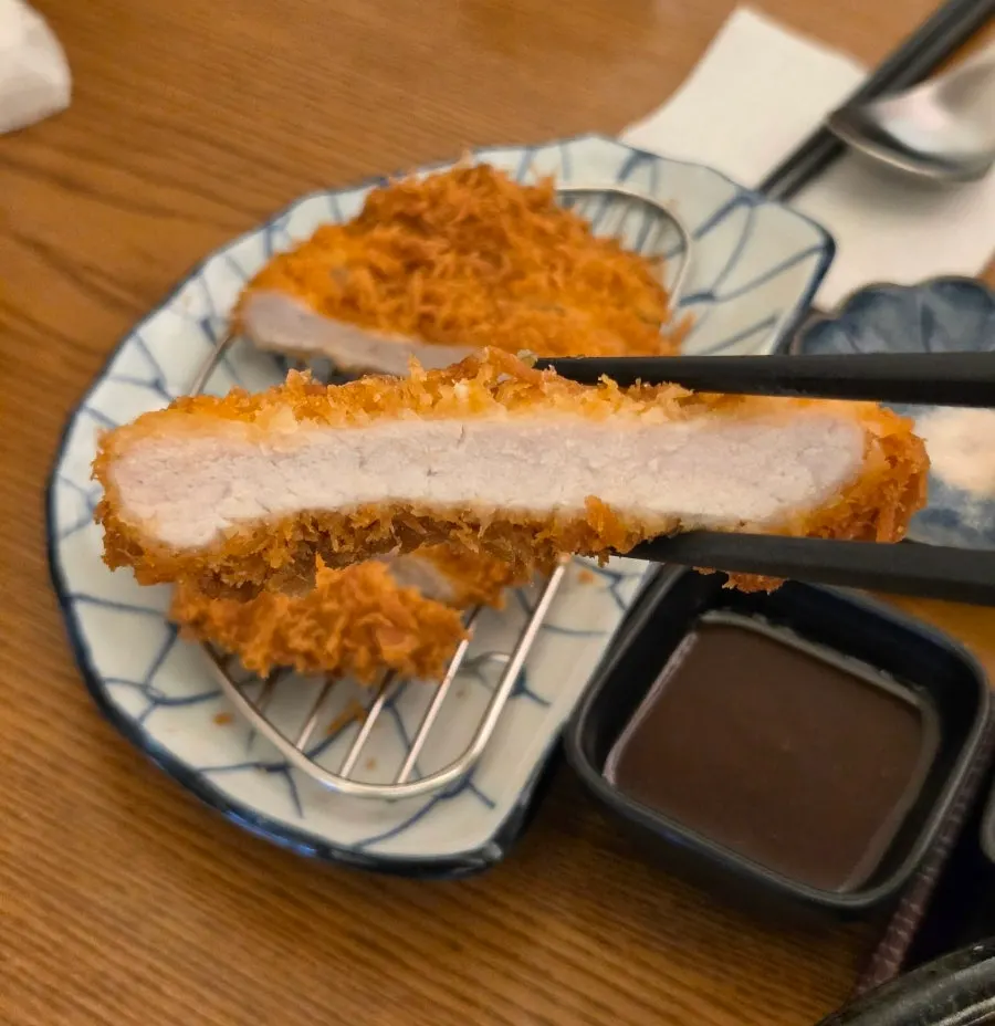 Cross-section of low-fat tonkatsu