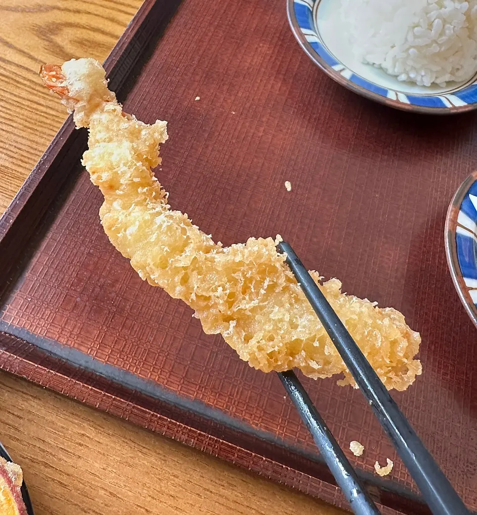 Mixed tempura served with the mazesoba udon set