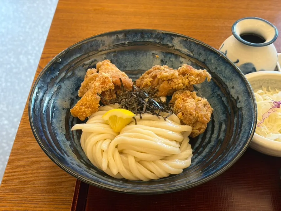 Bukkake udon set with added tonkatsu
