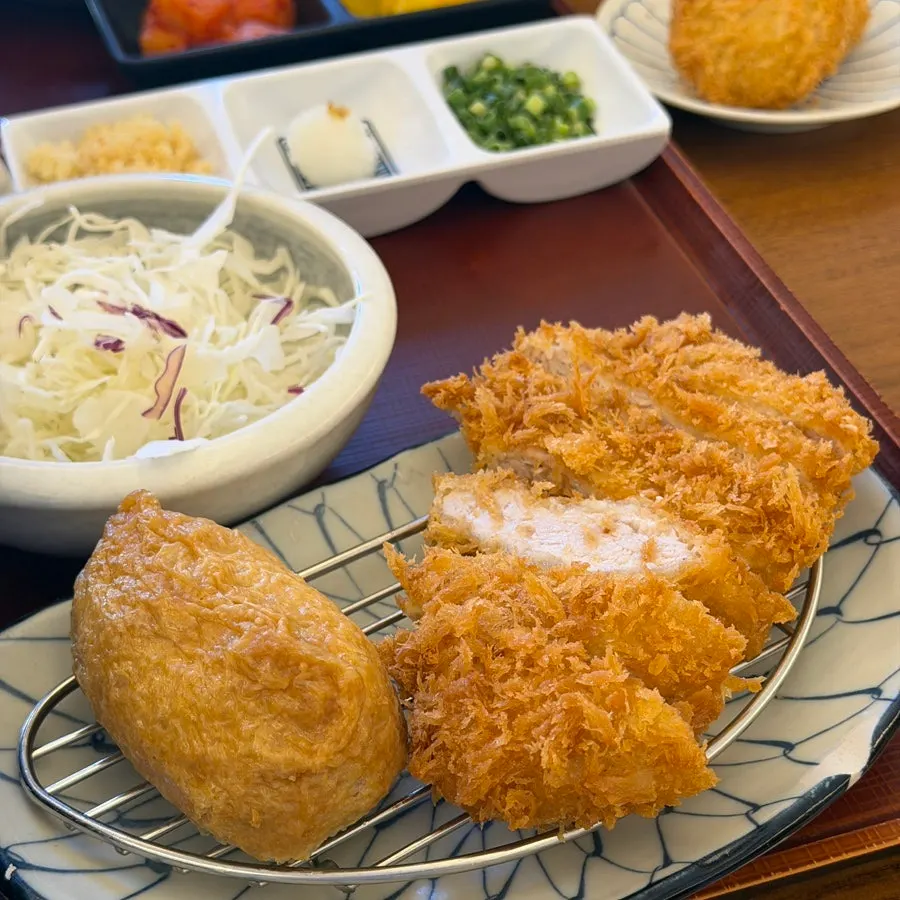 Tonkatsu served alongside the set menu