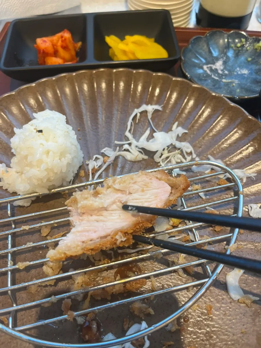 Tonkatsu dipped in sauce