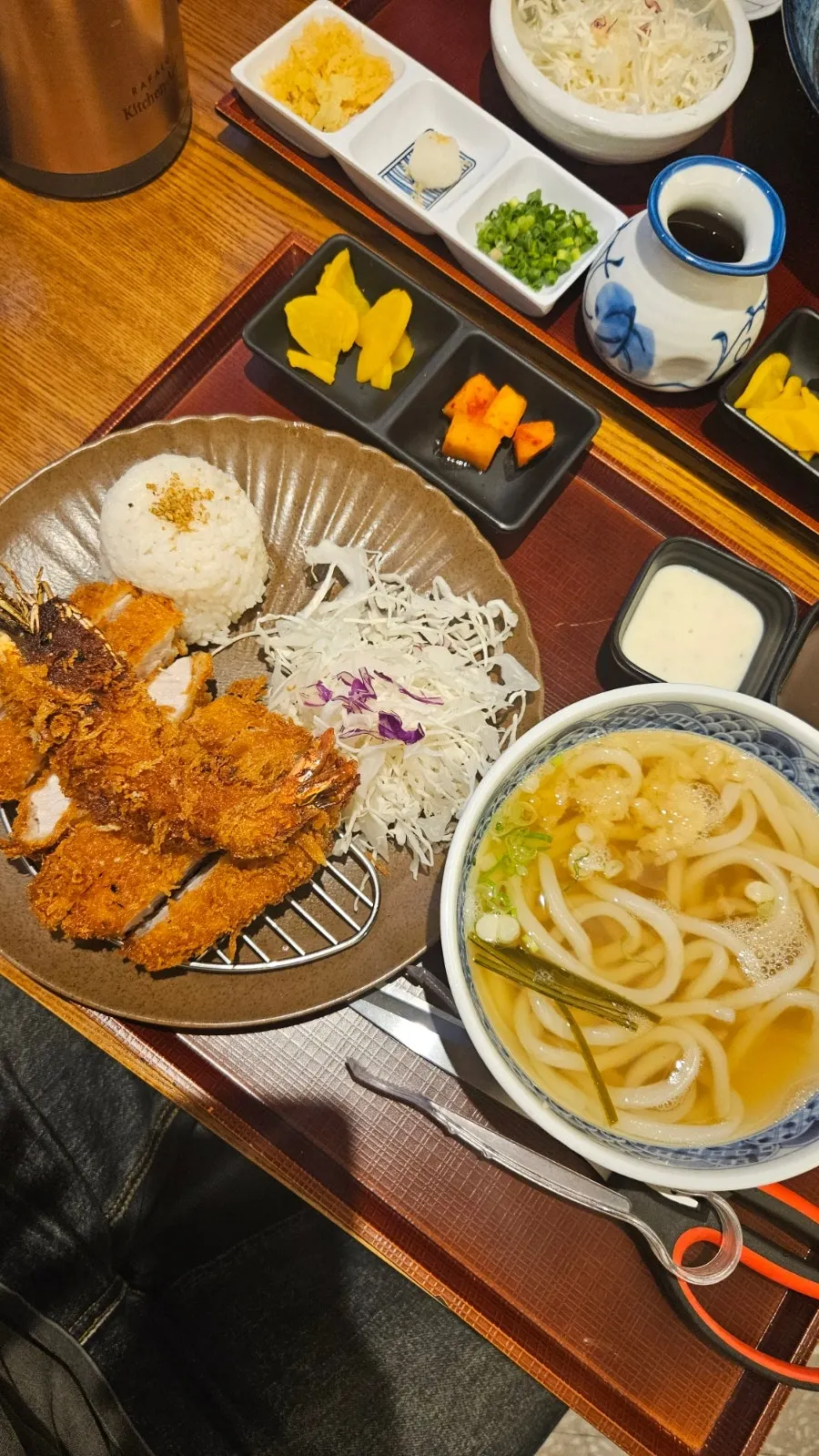Full spread of the mixed katsu set