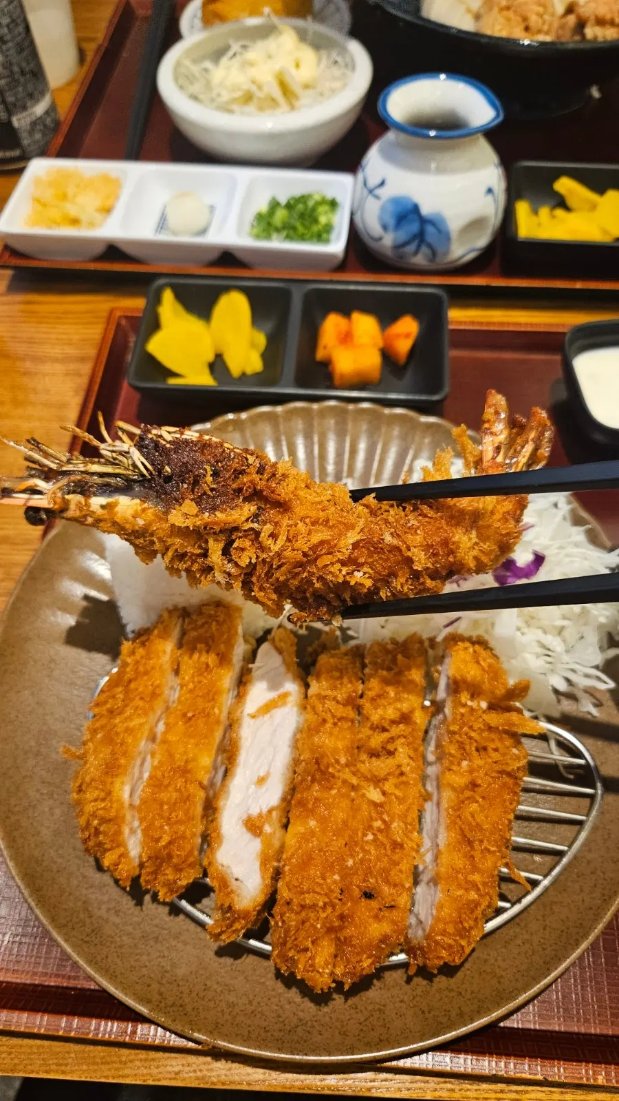 Giant shrimp tempura fried whole from head to tail