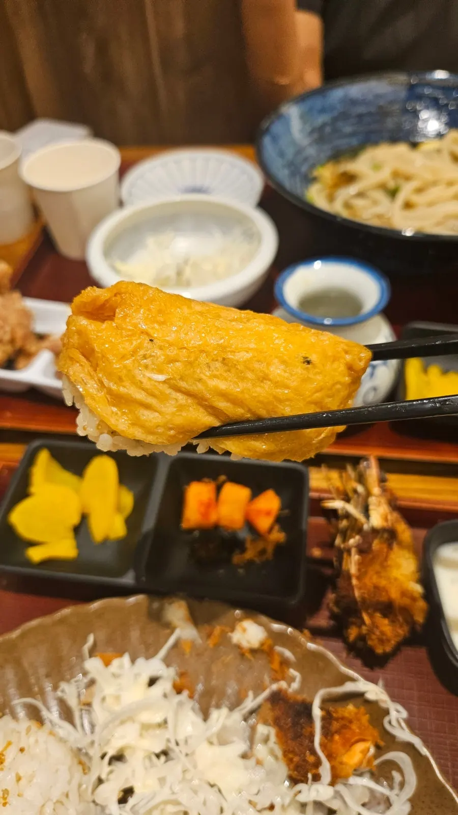 Mixed katsu set nearly finished