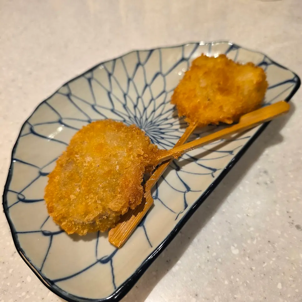 Lotus root kushikatsu received from the review event