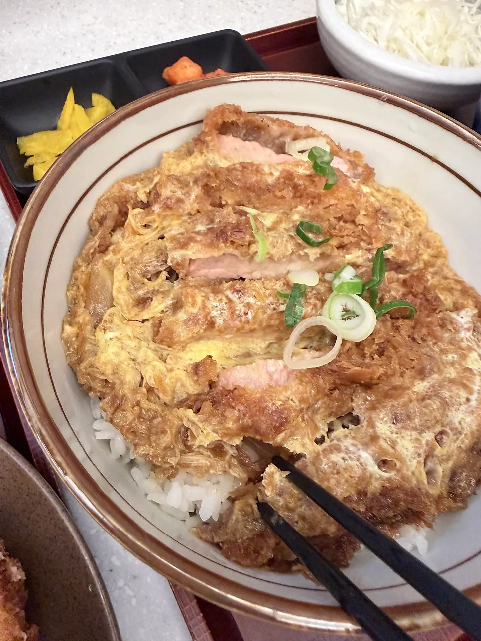 Spoonful of spicy katsudon