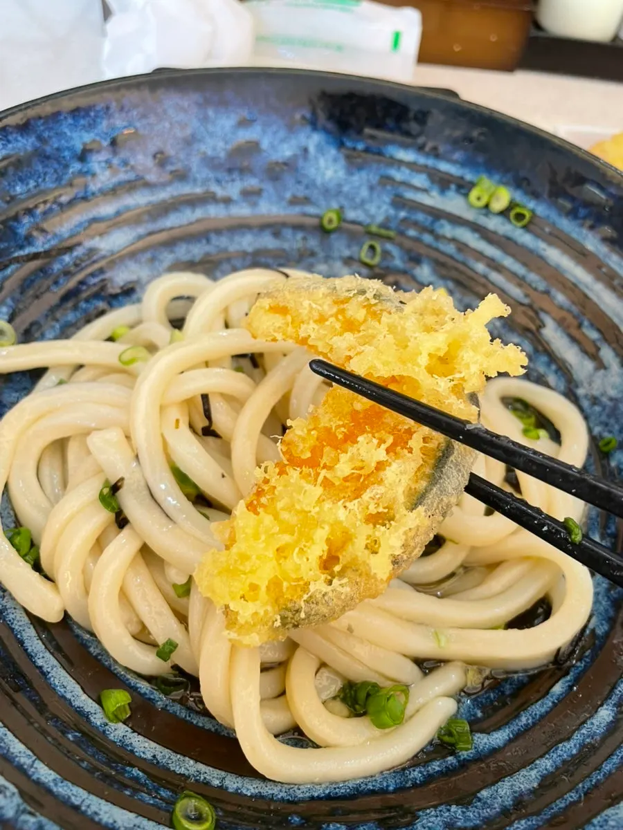 Crisply fried pumpkin tempura