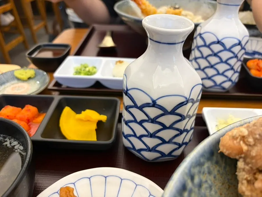 Bottled tsuyu served separately for the butsukake udon