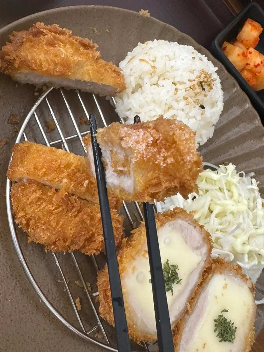 Pork cutlet served with wasabi and fine salt