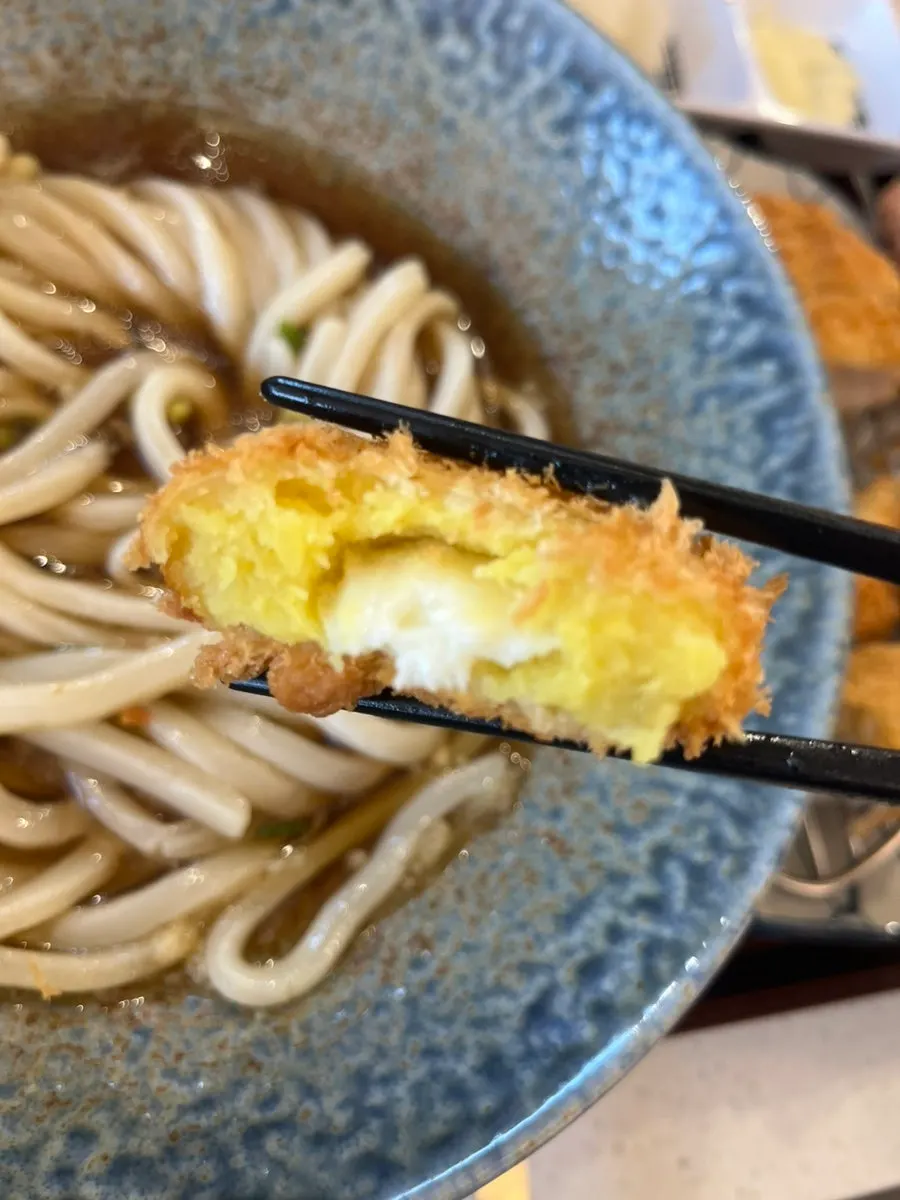 Fried side dish served alongside the udon