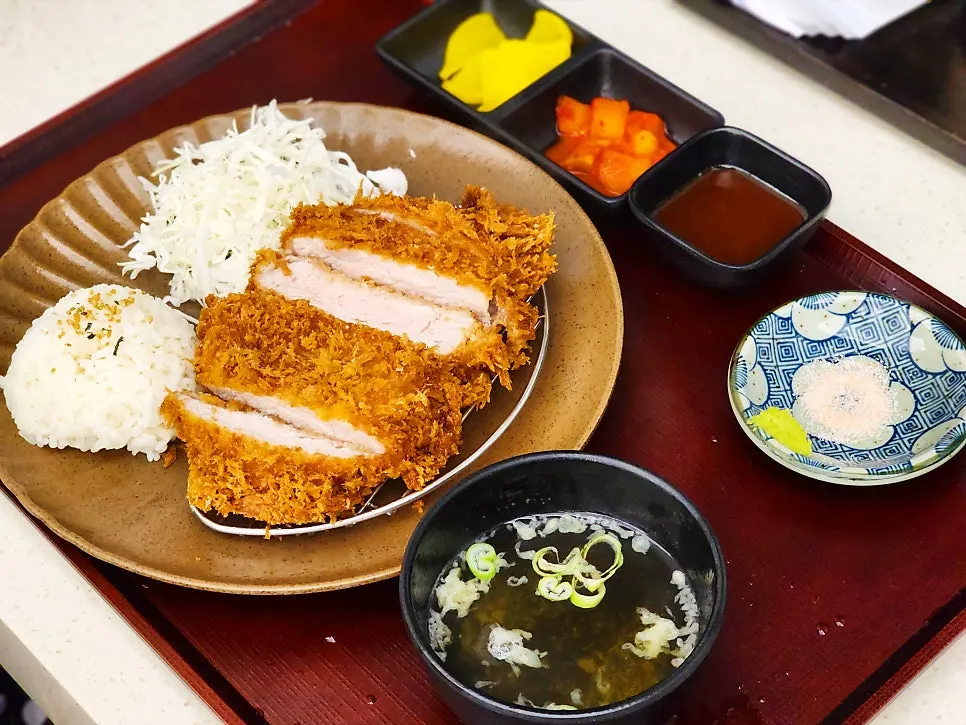 A single plate of Kosi's handmade tonkatsu