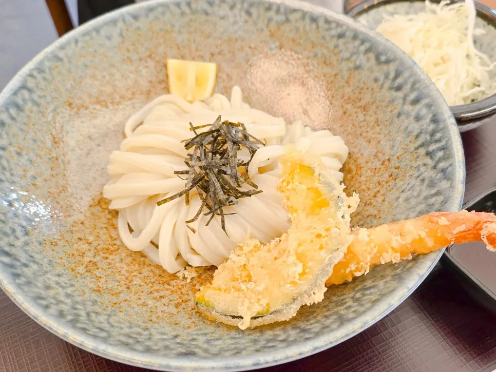 Sanuki noodle tempura bukkake udon set
