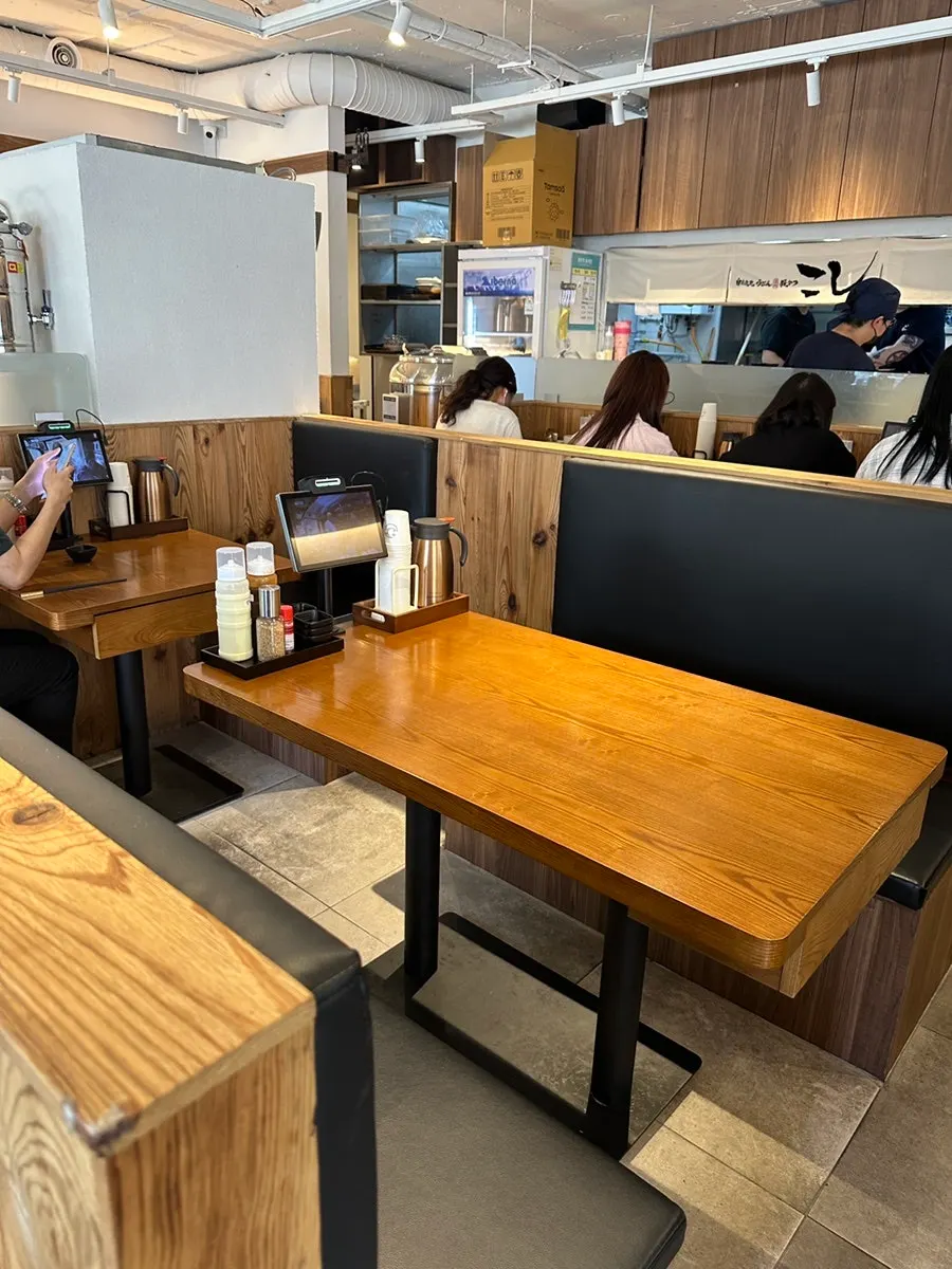 Table set with side dishes and sauces at Kosi Gyodae Branch