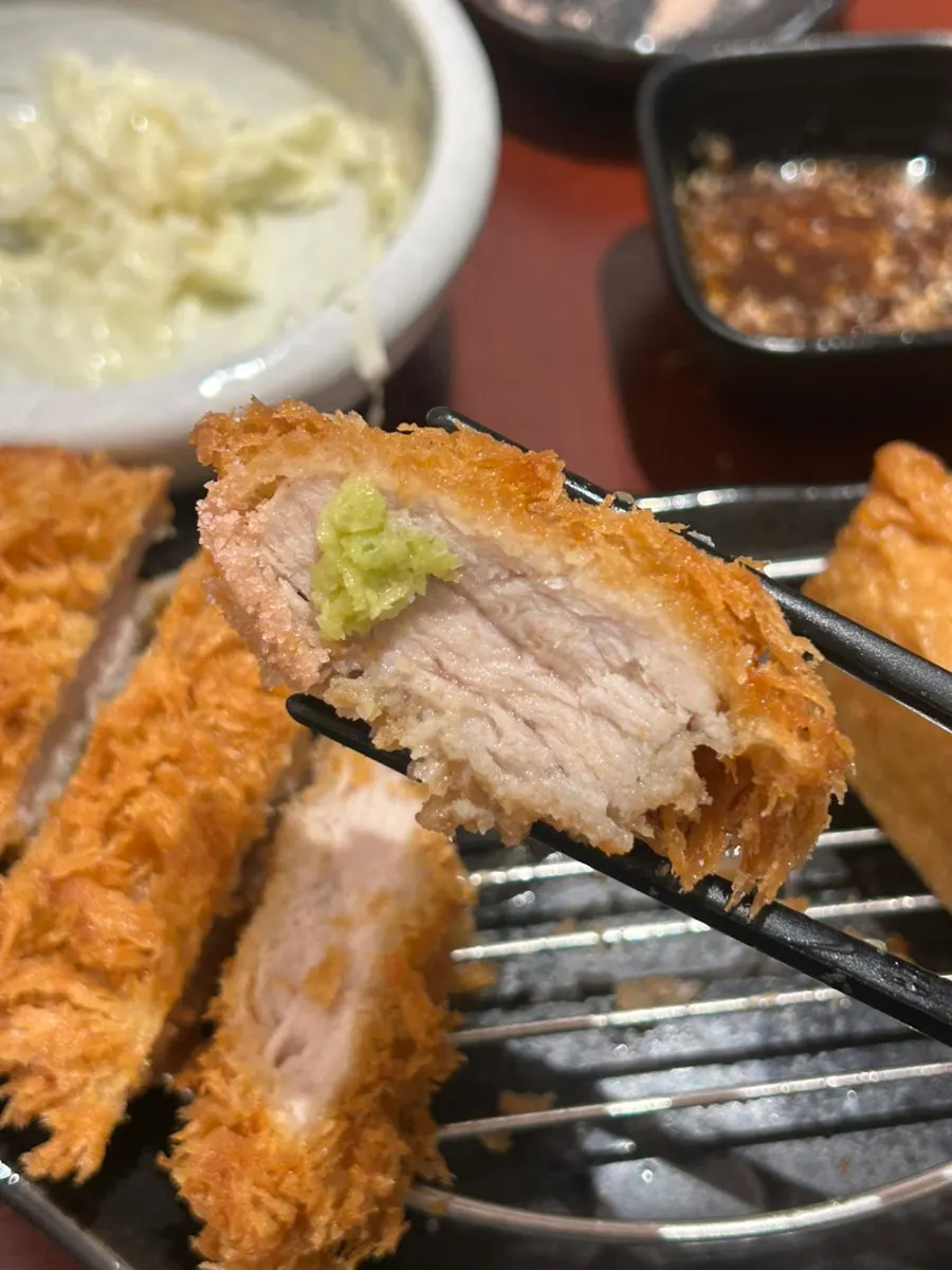 Cross-section of crispy tonkatsu