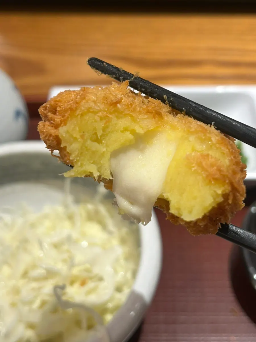 Sweet potato cheese croquette ordered as a side