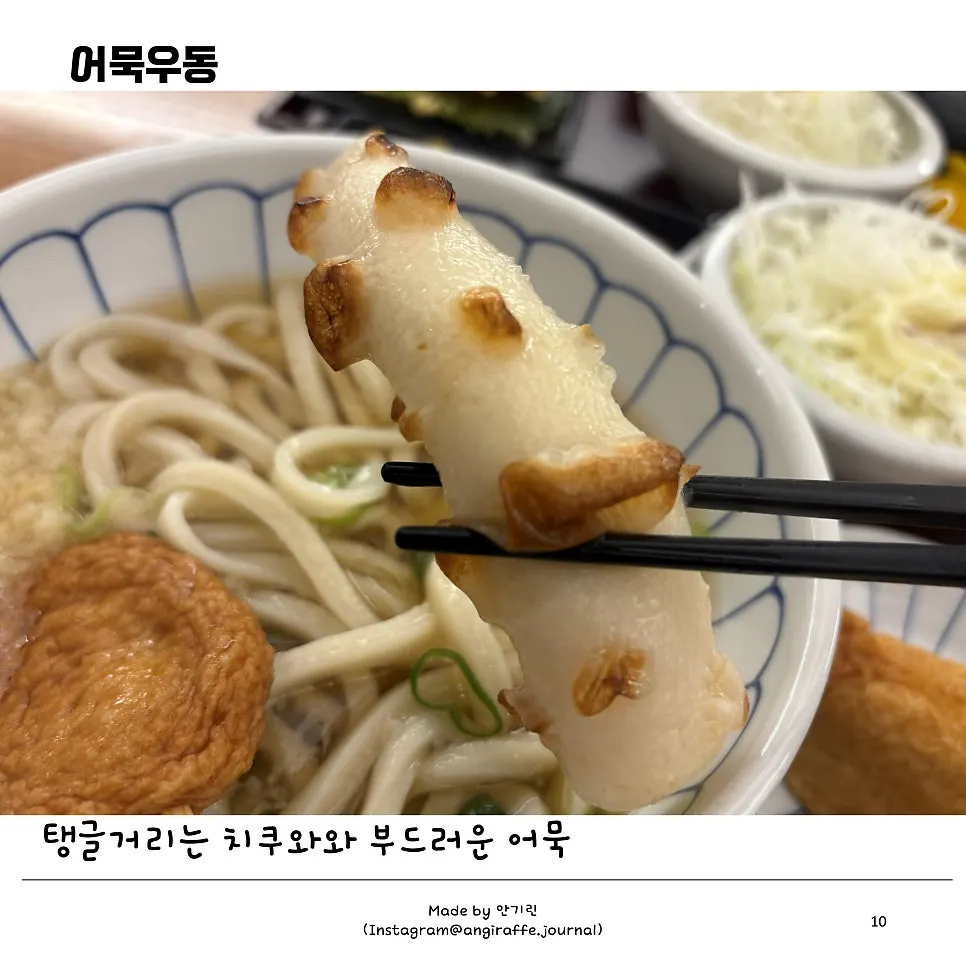 젓가락으로 건져 올린 우동 면발