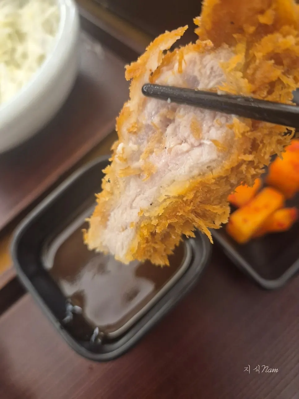 Cross-section of a thick-cut tonkatsu