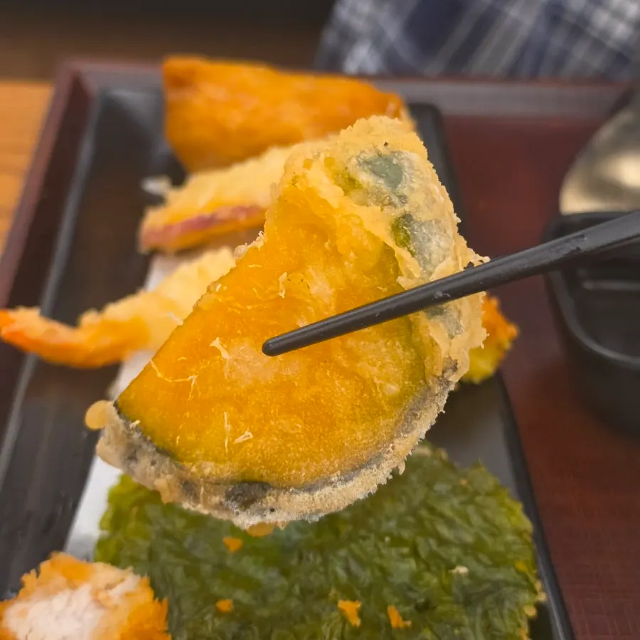 Fried sweet potato and kabocha squash