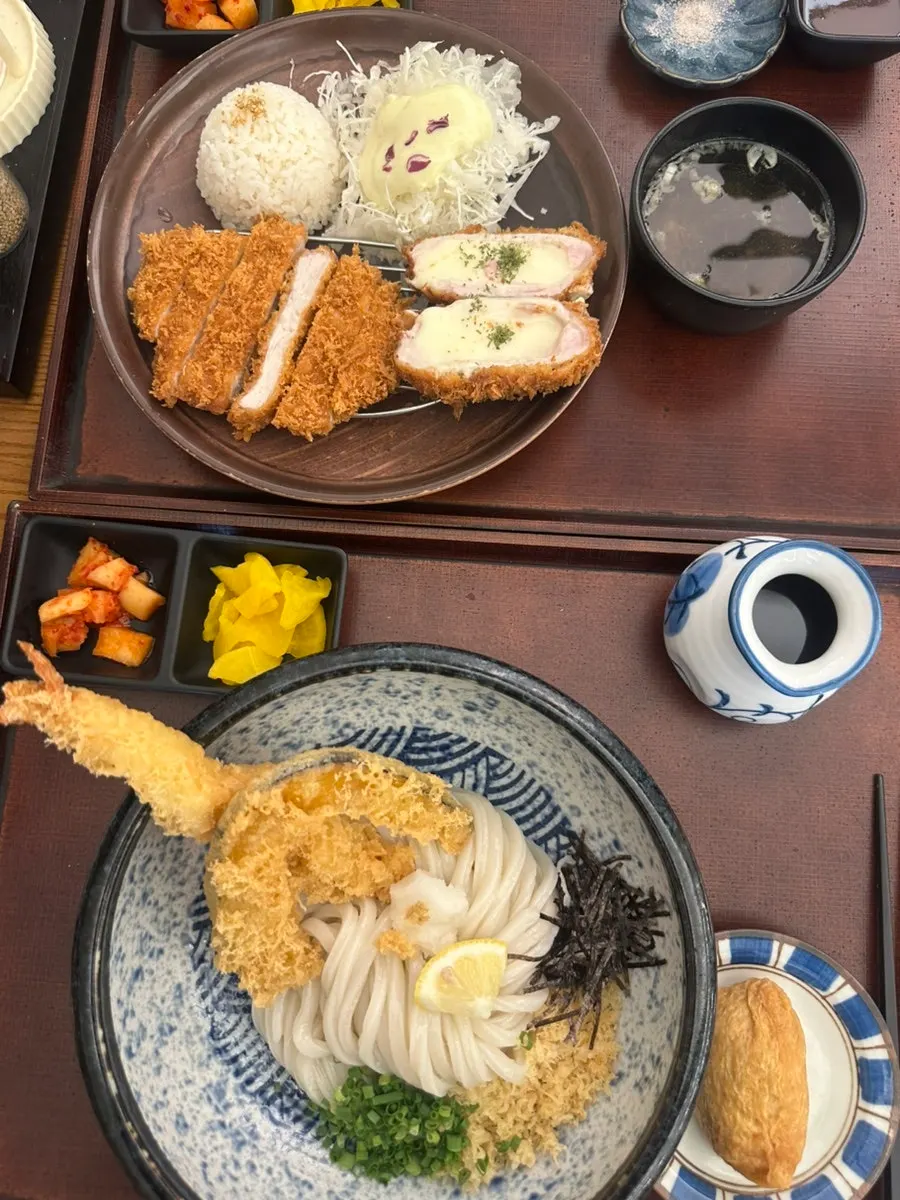 Half-and-half katsu with fresh loin and cheese katsu together