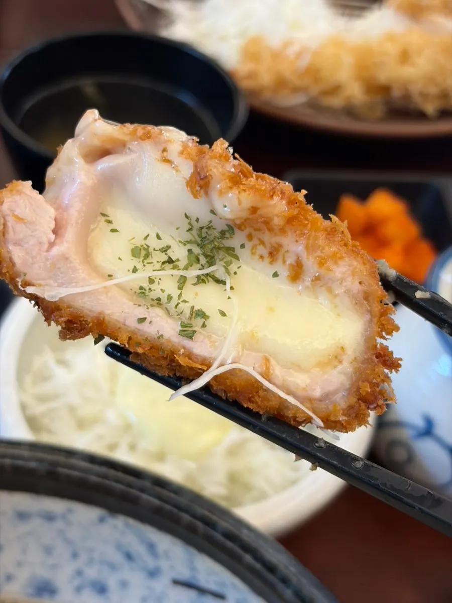 Cross-section of the fried chicken