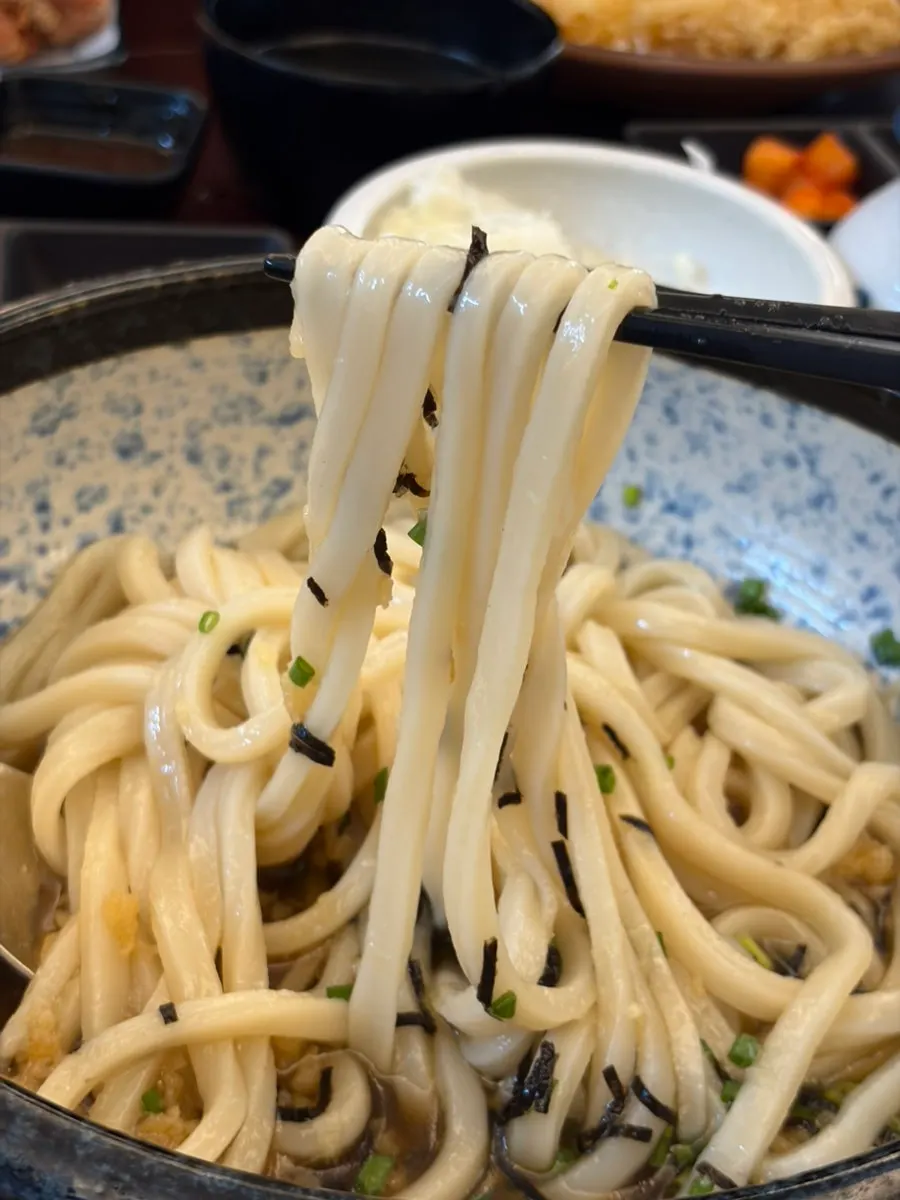 Cross-section of katsu showing batter attached to the meat