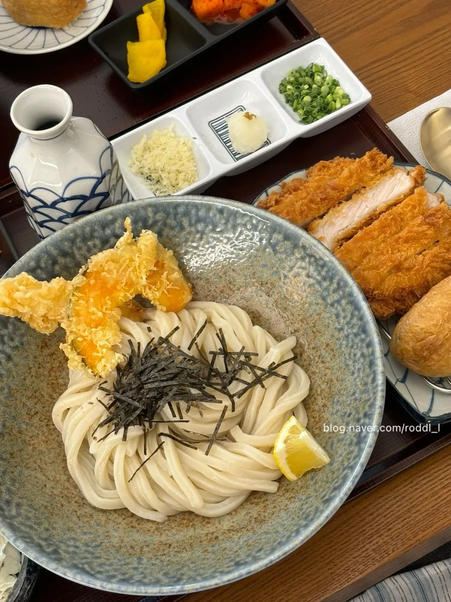 텐붓카케우동 정식 한 상 차림