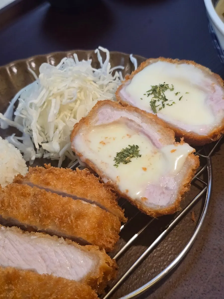 Glossy, thick pork loin tonkatsu
