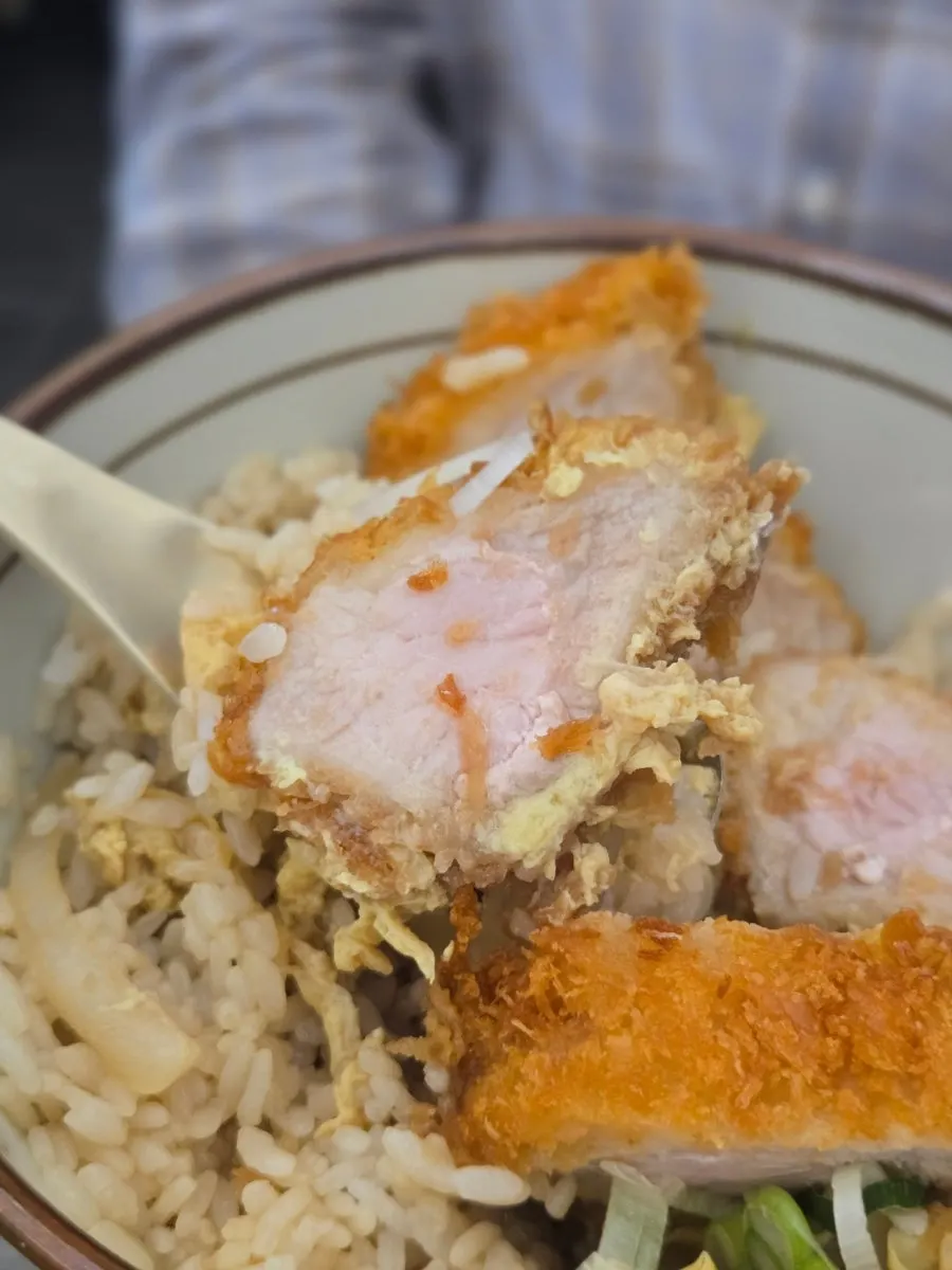Cross-section of the pink-tinged cutlet