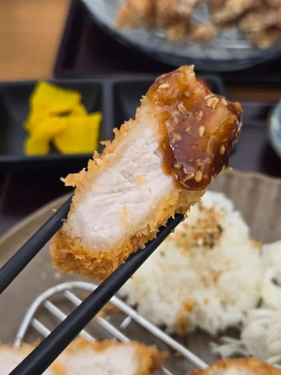 Pork loin katsu dipped in salt
