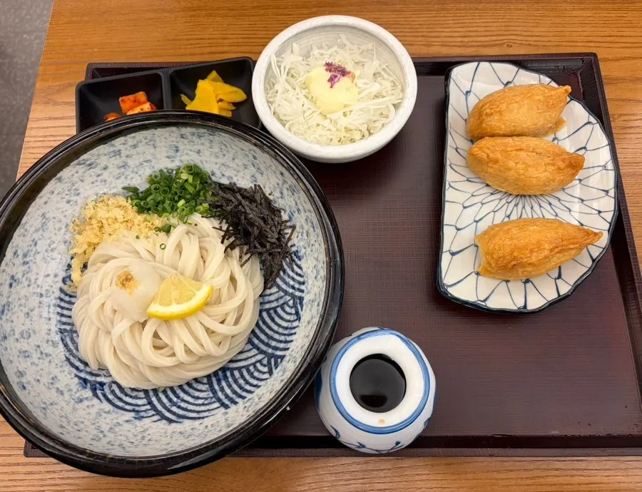 A bowl of cold bukkake udon