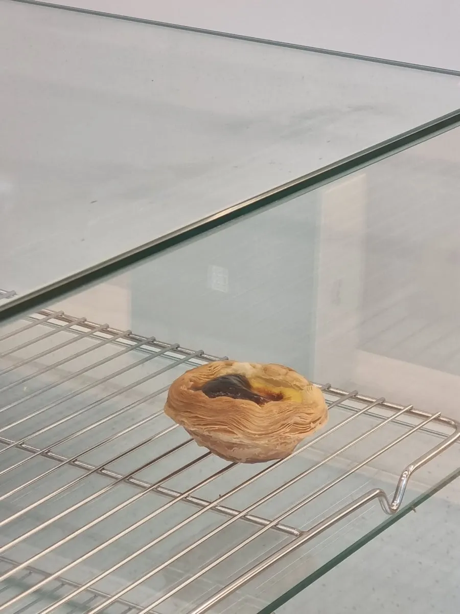 Lemon pound cake and chocolate pound cake on display