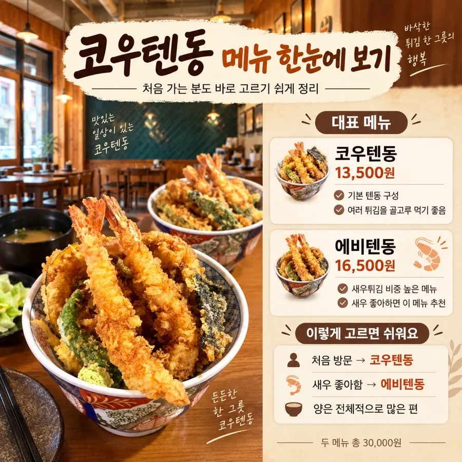 메뉴 선택 정리용 텐동 사진