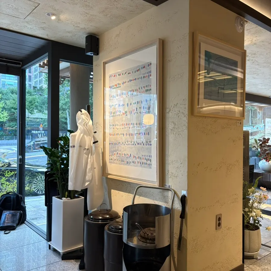 Liquor corner with traditional Korean drinks and whiskey